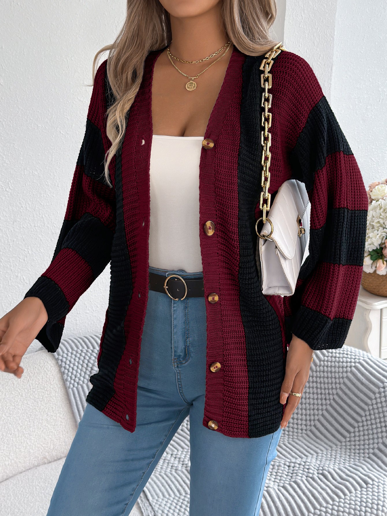 COZY CHIC STRIPE CARDIGAN - MONARCA London