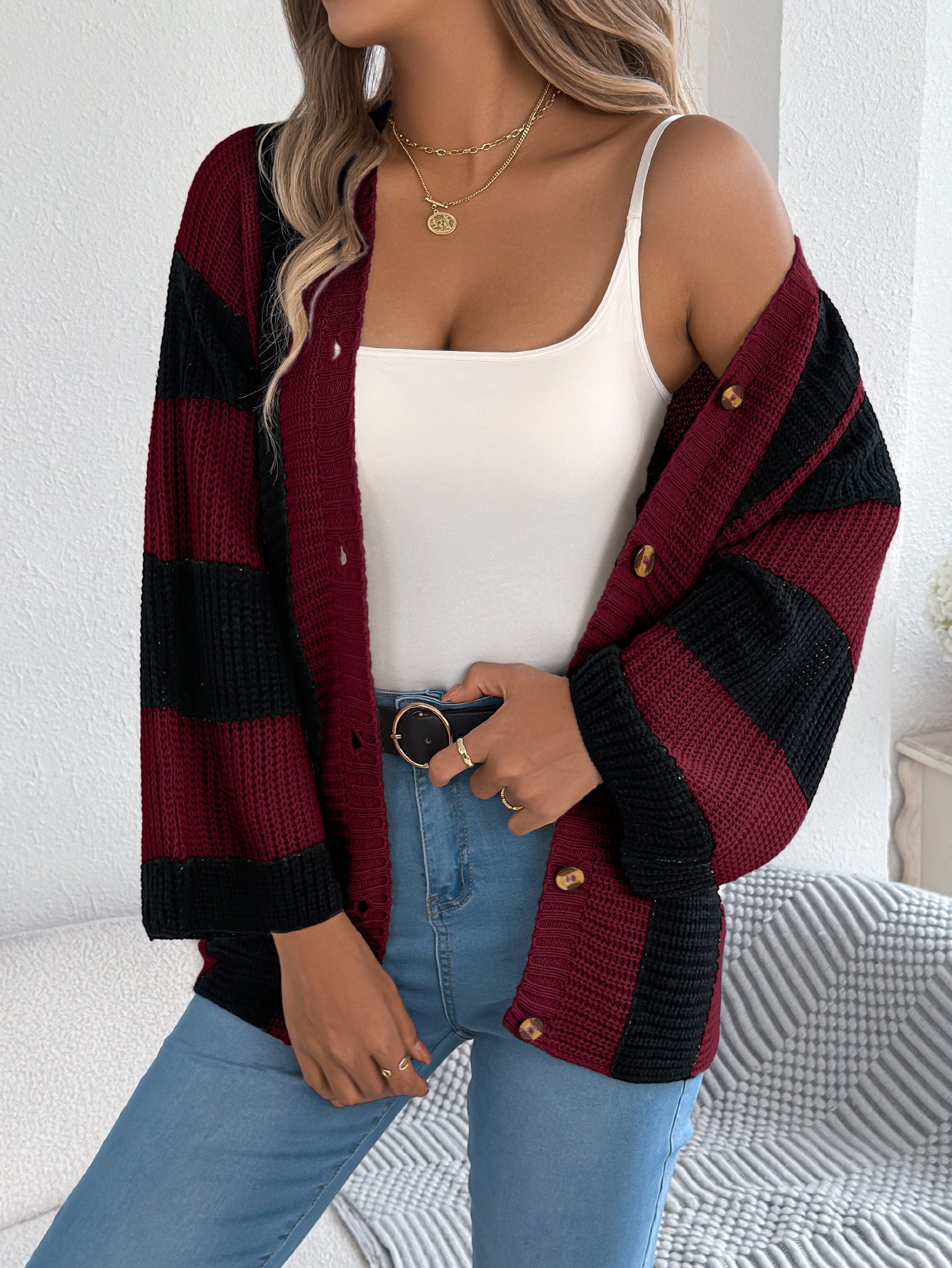 COZY CHIC STRIPE CARDIGAN - MONARCA London