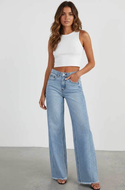 HIGH-RISE WIDE-LEG JEANS - MONARCA London