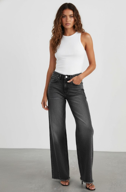 HIGH-RISE WIDE-LEG JEANS - MONARCA London