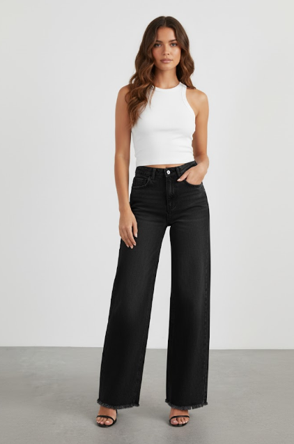 HIGH-RISE WIDE-LEG JEANS - MONARCA London