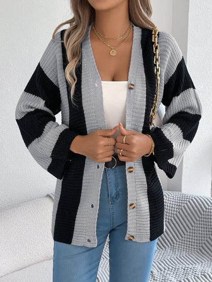 COZY CHIC STRIPE CARDIGAN - MONARCA London