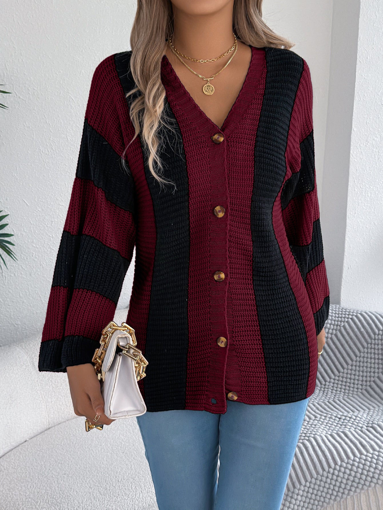 COZY CHIC STRIPE CARDIGAN - MONARCA London