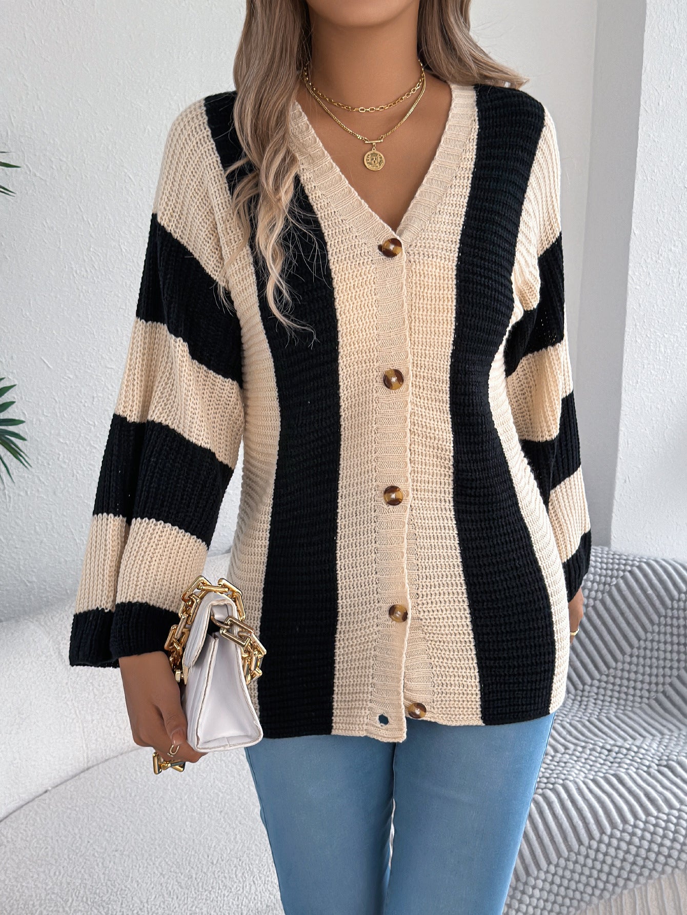 COZY CHIC STRIPE CARDIGAN - MONARCA London