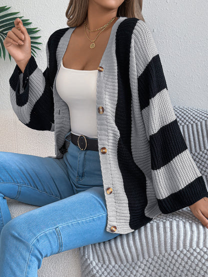 COZY CHIC STRIPE CARDIGAN - MONARCA London