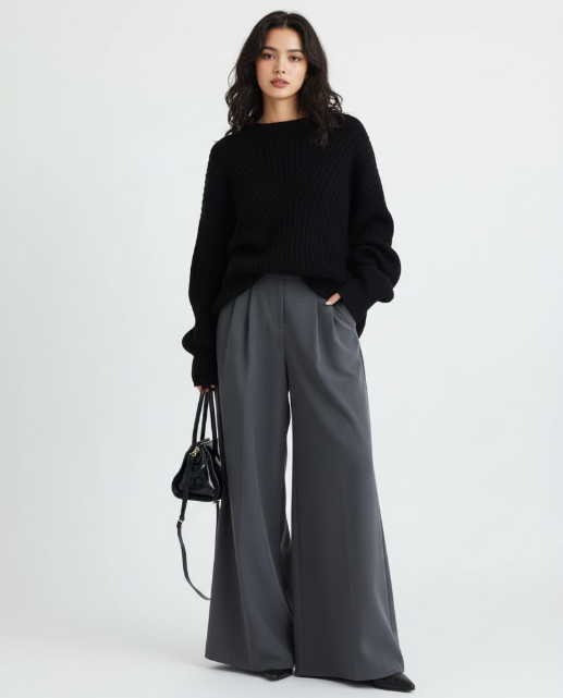 FLOWY WIDE-LEG TROUSERS - MONARCA London