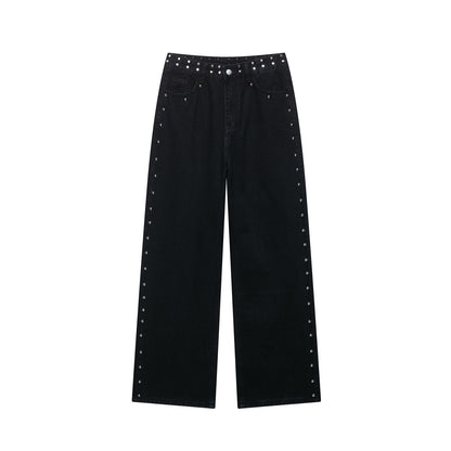 STUDDED LEOPARD STAR WIDE-LEG JEANS - MONARCA London