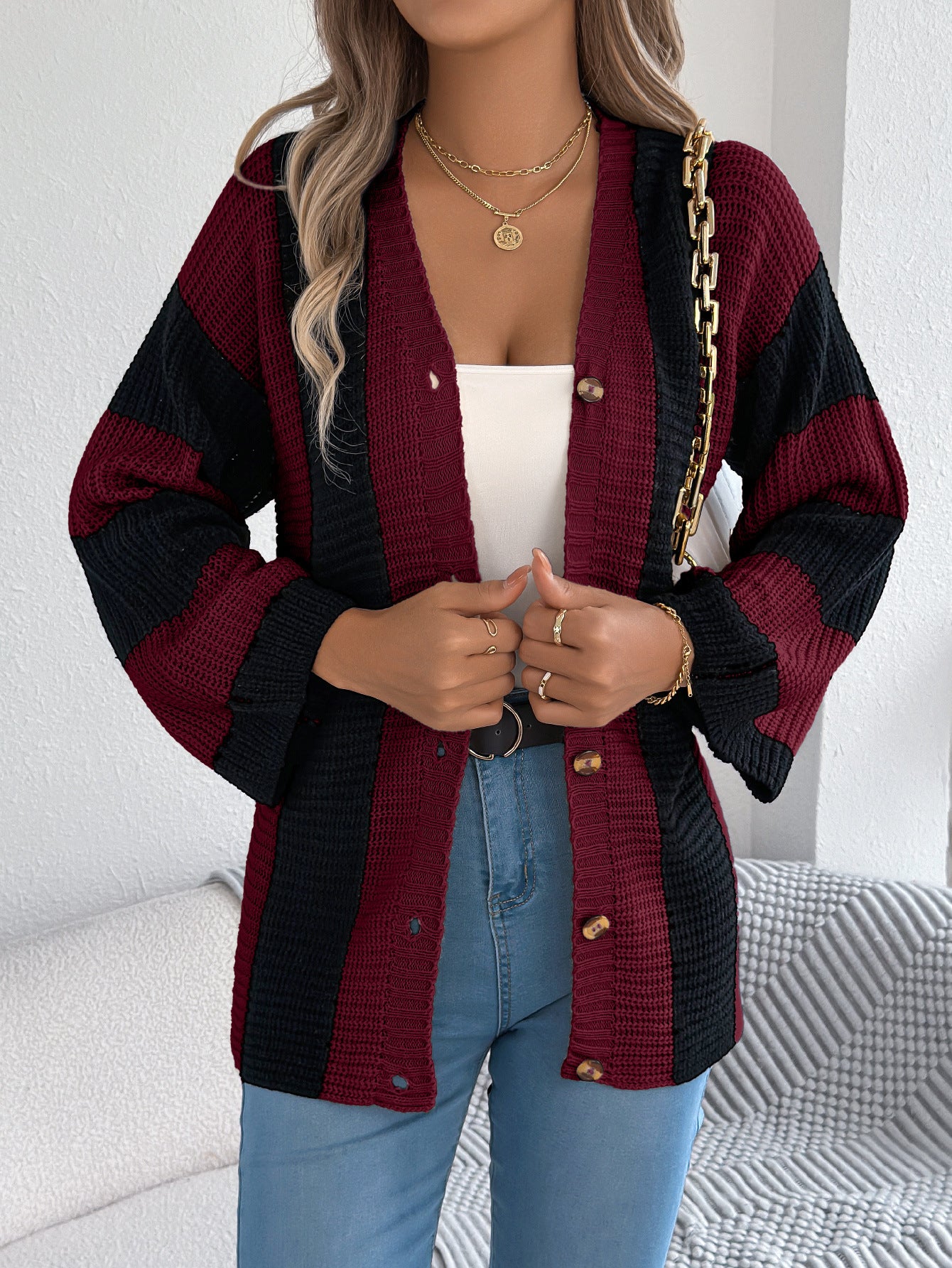 COZY CHIC STRIPE CARDIGAN - MONARCA London