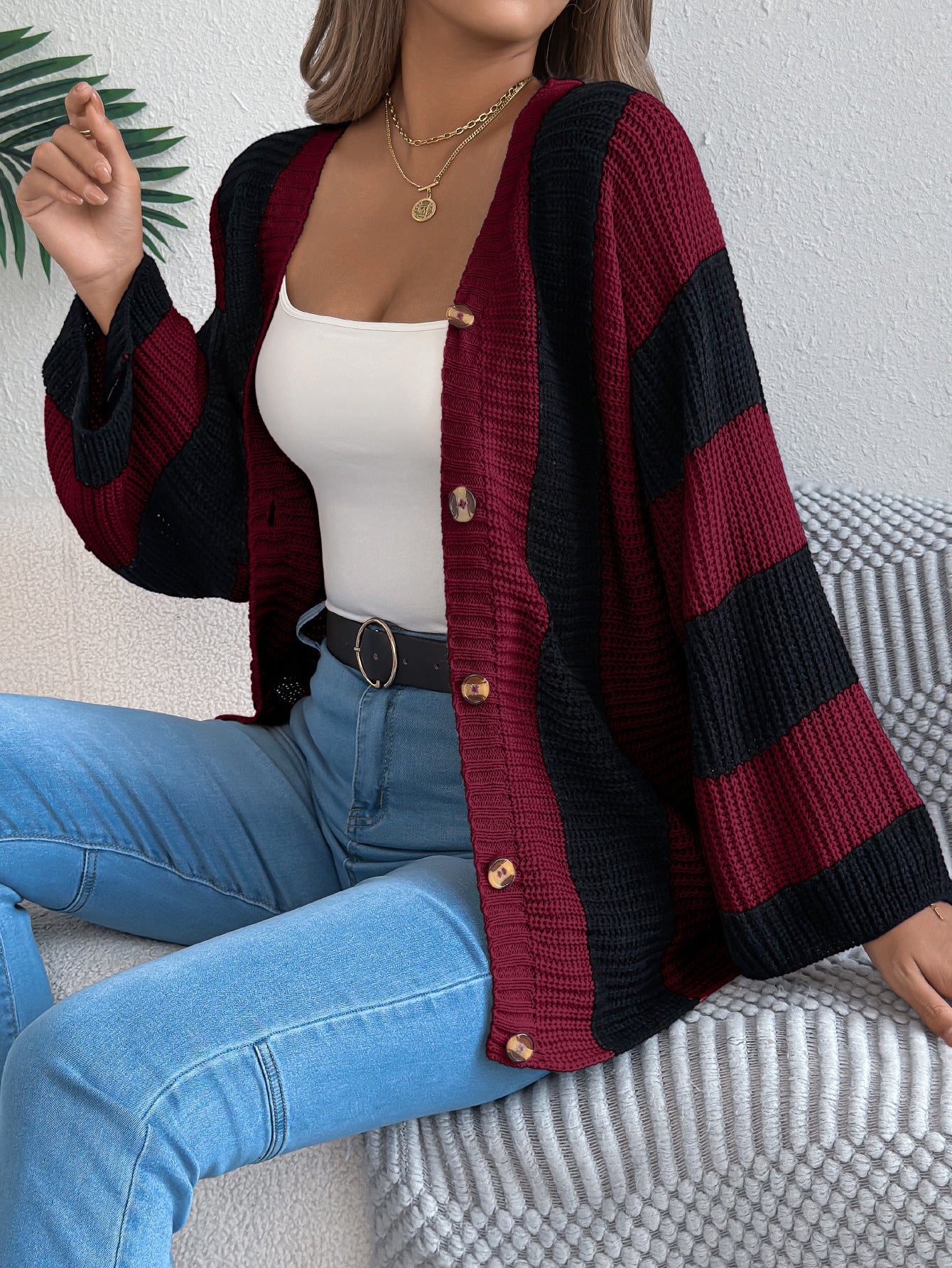 COZY CHIC STRIPE CARDIGAN - MONARCA London