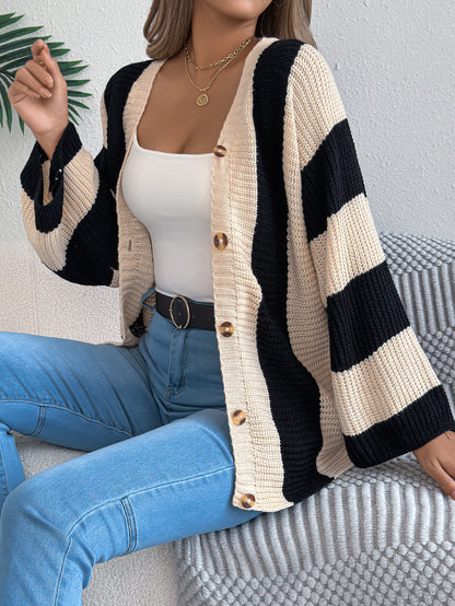 COZY CHIC STRIPE CARDIGAN - MONARCA London