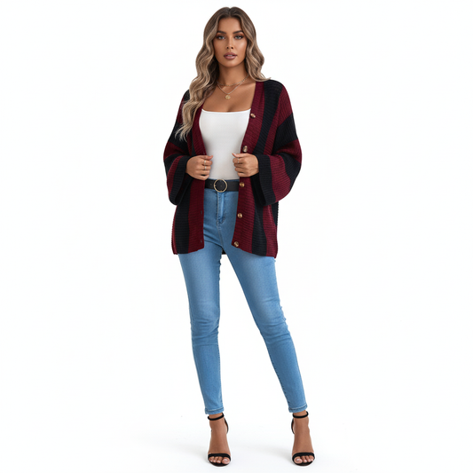 COZY CHIC STRIPE CARDIGAN - MONARCA London