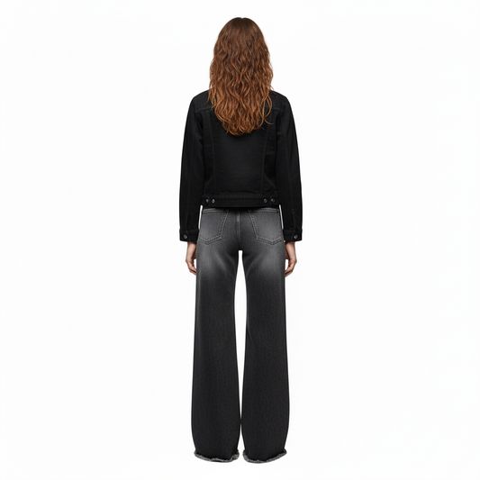 HIGH-WAISTED WIDE-LEG FLARE JEANS - MONARCA London