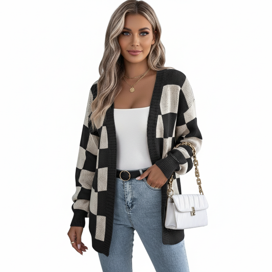 CHECKERBOARD CARDIGAN - MONARCA London