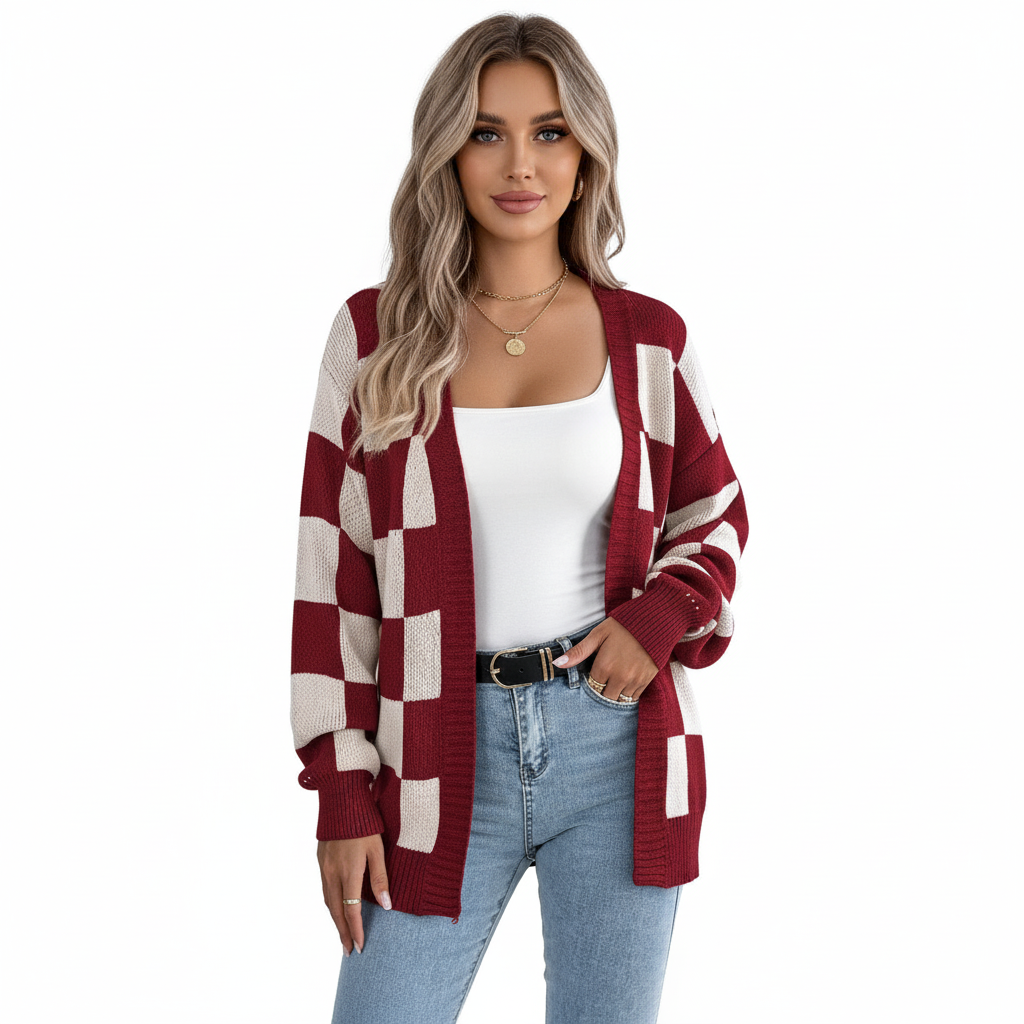 CHECKERBOARD CARDIGAN - MONARCA London